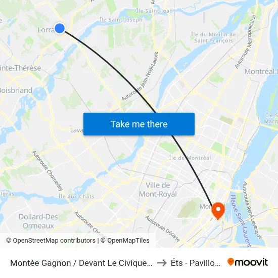 Montée Gagnon / Devant Le Civique 328 to Éts - Pavillon A map