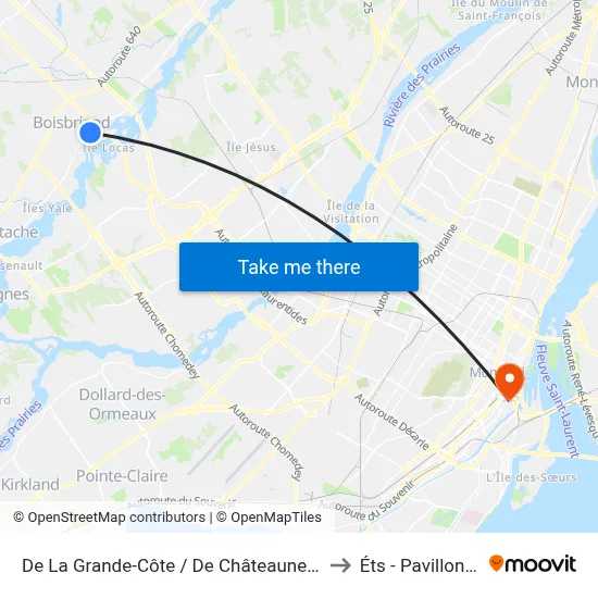 De La Grande-Côte / De Châteauneuf to Éts - Pavillon A map