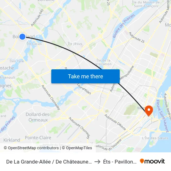 De La Grande-Allée / De Châteauneuf to Éts - Pavillon A map