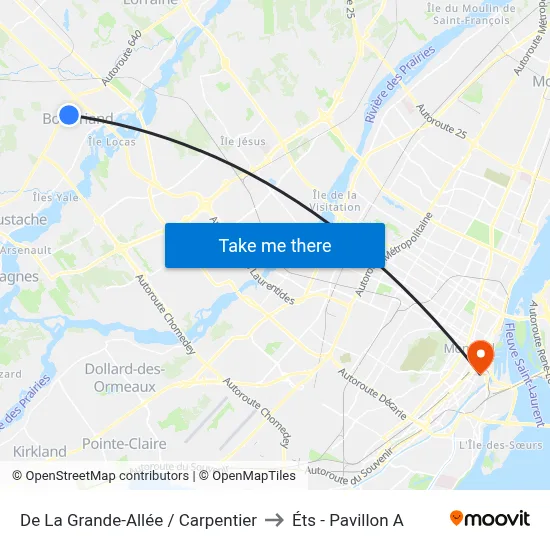 De La Grande-Allée / Carpentier to Éts - Pavillon A map