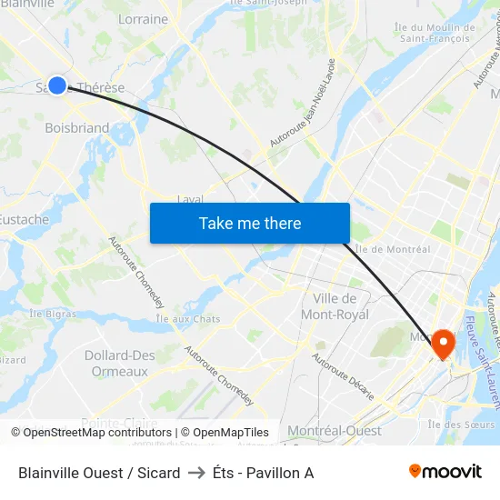 Blainville Ouest / Sicard to Éts - Pavillon A map