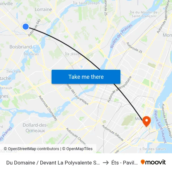 Du Domaine / Devant La Polyvalente Sainte-Thérèse to Éts - Pavillon A map