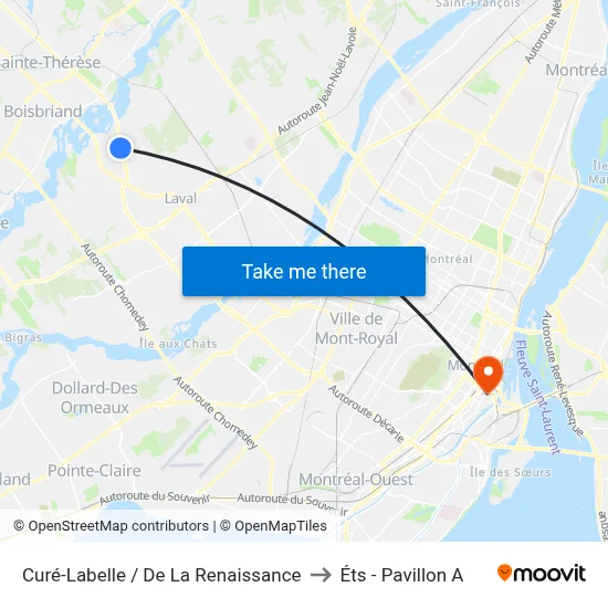 Curé-Labelle / De La Renaissance to Éts - Pavillon A map