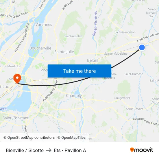 Bienville / Sicotte to Éts - Pavillon A map