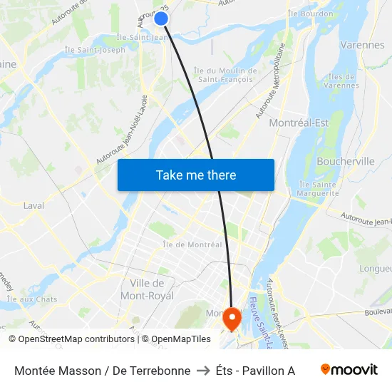 Montée Masson / De Terrebonne to Éts - Pavillon A map
