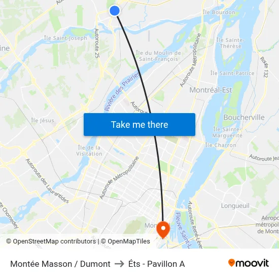 Montée Masson / Dumont to Éts - Pavillon A map