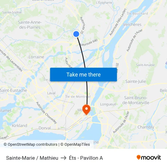 Sainte-Marie / Mathieu to Éts - Pavillon A map