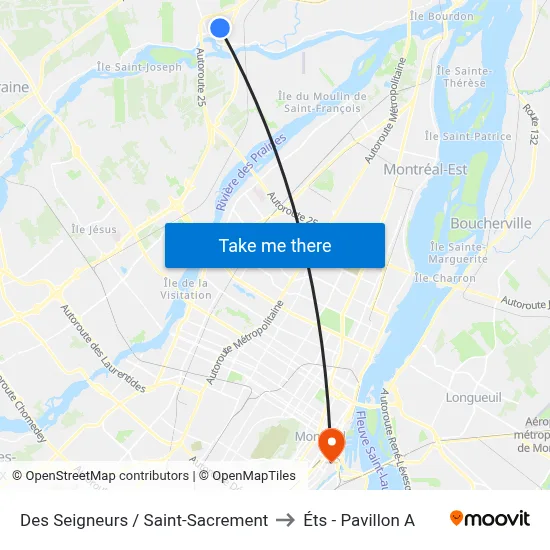 Des Seigneurs / Saint-Sacrement to Éts - Pavillon A map