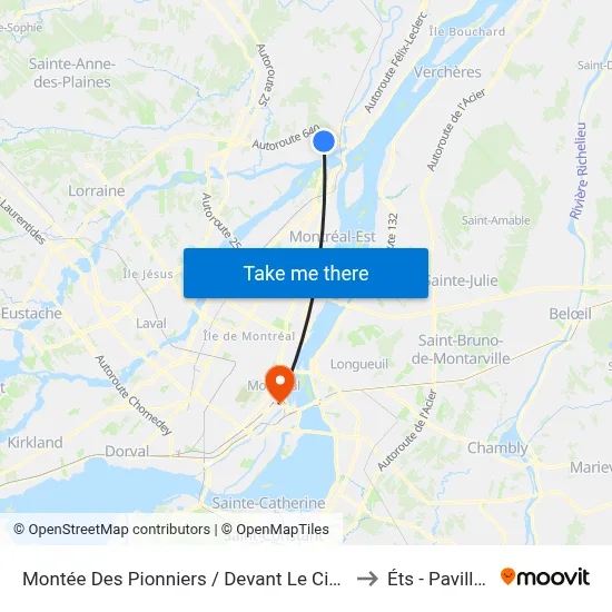 Montée Des Pionniers / Devant Le Civique 830 to Éts - Pavillon A map