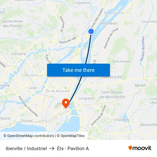 Iberville / Industriel to Éts - Pavillon A map