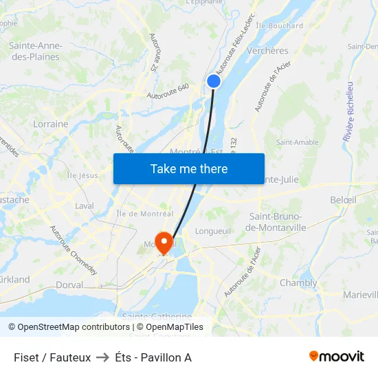 Fiset / Fauteux to Éts - Pavillon A map