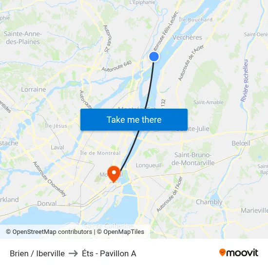 Brien / Iberville to Éts - Pavillon A map