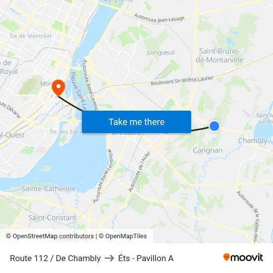Route 112 / De Chambly to Éts - Pavillon A map