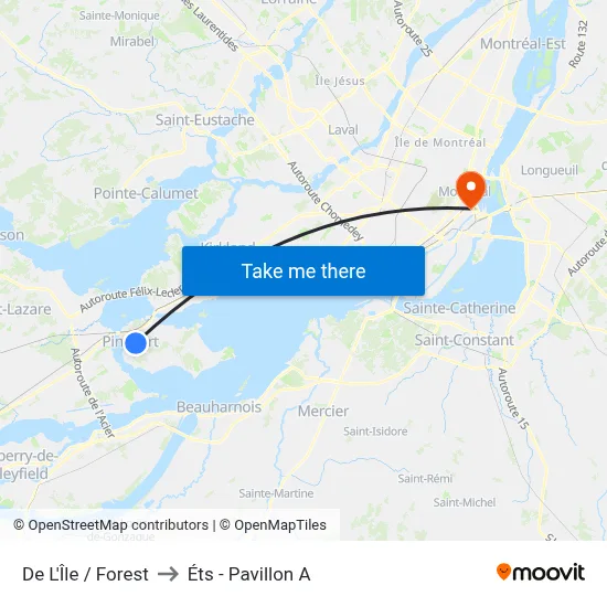 De L'Île / Forest to Éts - Pavillon A map