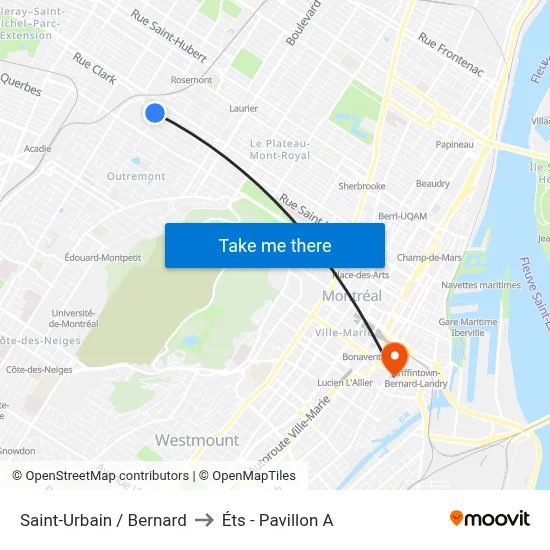 Saint-Urbain / Bernard to Éts - Pavillon A map