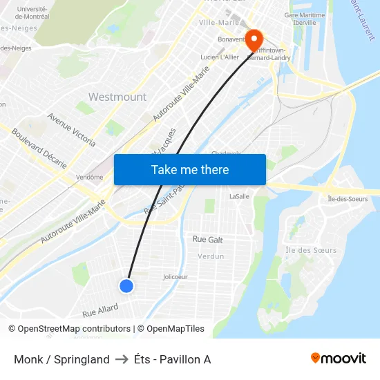 Monk / Springland to Éts - Pavillon A map