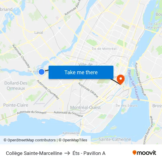 Collège Sainte-Marcelline to Éts - Pavillon A map