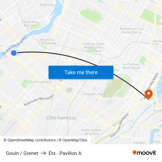 Gouin / Grenet to Éts - Pavillon A map