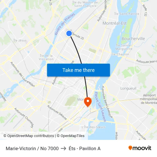 Marie-Victorin / No 7000 to Éts - Pavillon A map