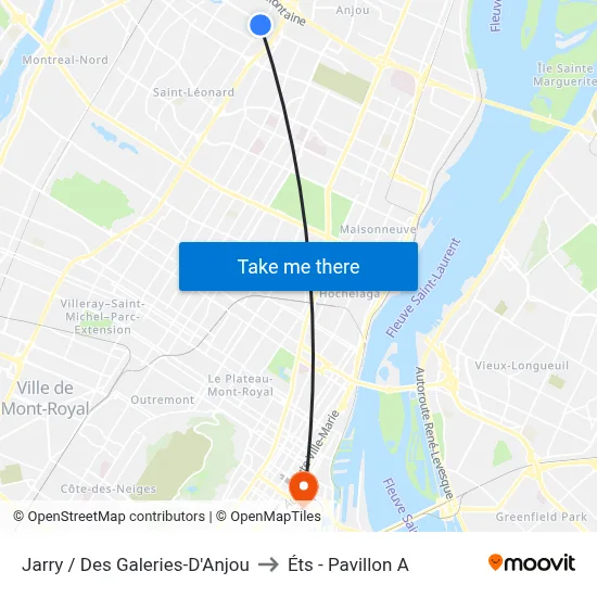 Jarry / Des Galeries-D'Anjou to Éts - Pavillon A map