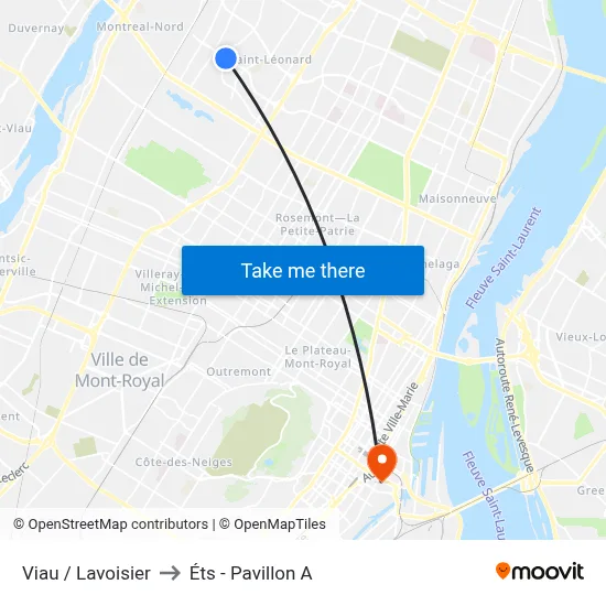 Viau / Lavoisier to Éts - Pavillon A map