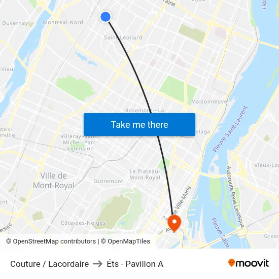 Couture / Lacordaire to Éts - Pavillon A map