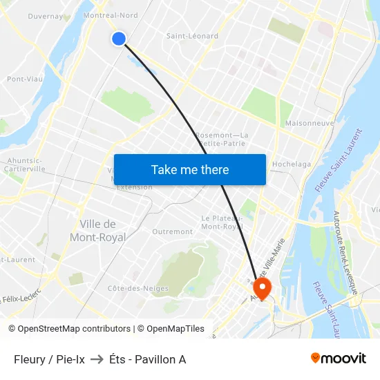 Fleury / Pie-Ix to Éts - Pavillon A map