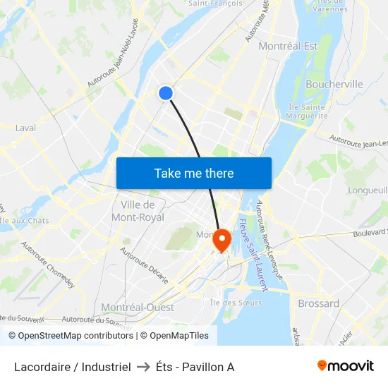 Lacordaire / Industriel to Éts - Pavillon A map
