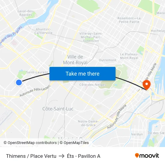 Thimens / Place Vertu to Éts - Pavillon A map