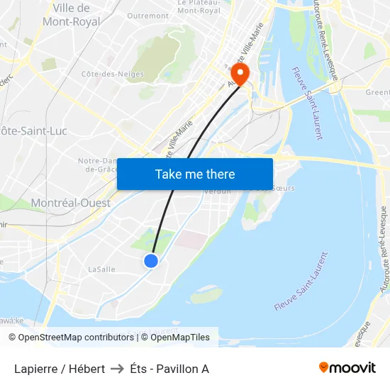 Lapierre / Hébert to Éts - Pavillon A map