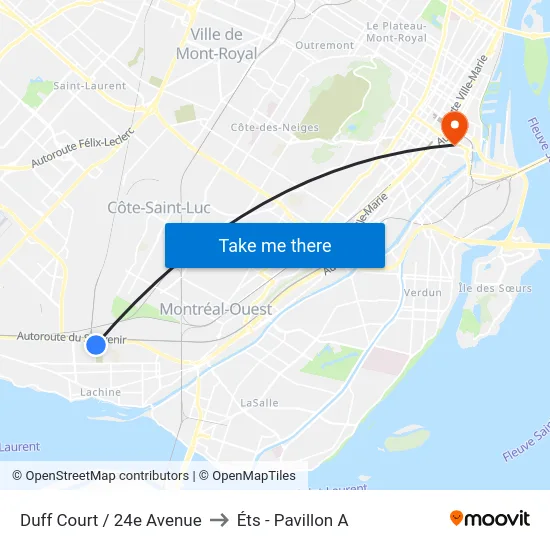 Duff Court / 24e Avenue to Éts - Pavillon A map