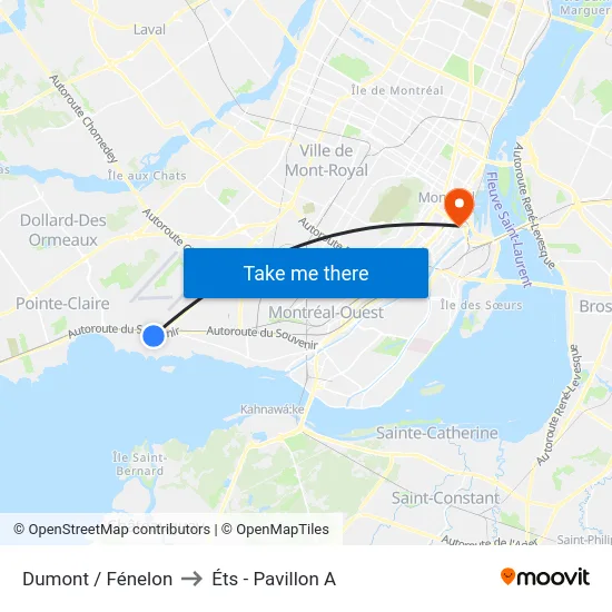 Dumont / Fénelon to Éts - Pavillon A map