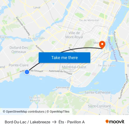 Bord-Du-Lac / Lakebreeze to Éts - Pavillon A map