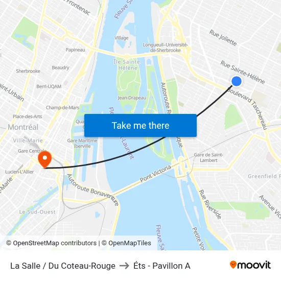 La Salle / Du Coteau-Rouge to Éts - Pavillon A map