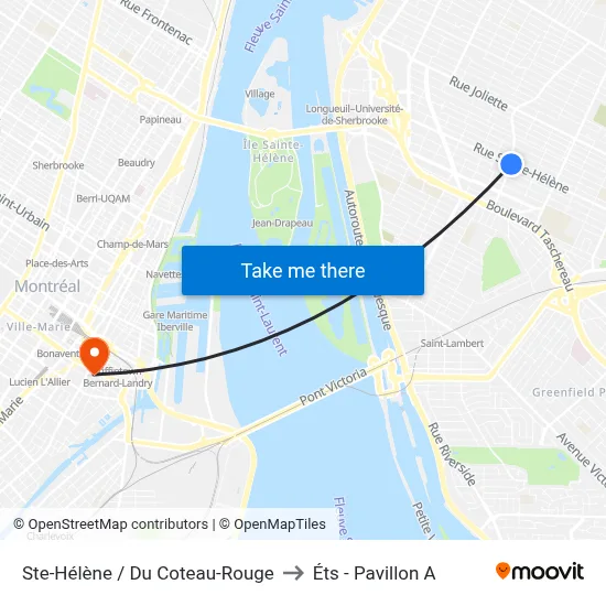 Ste-Hélène / Du Coteau-Rouge to Éts - Pavillon A map
