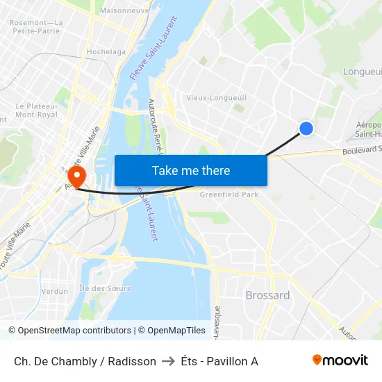 Ch. De Chambly / Radisson to Éts - Pavillon A map