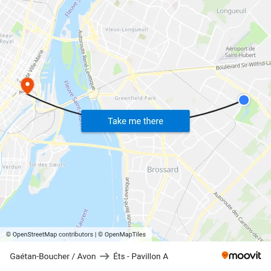 Gaétan-Boucher / Avon to Éts - Pavillon A map