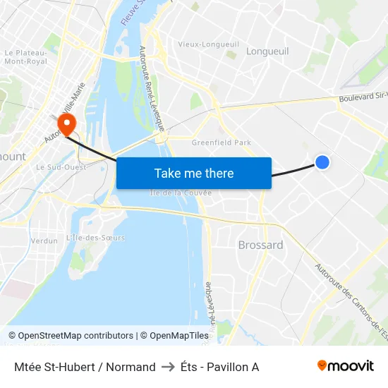 Mtée St-Hubert / Normand to Éts - Pavillon A map