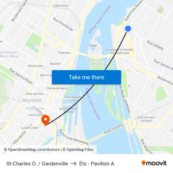 St-Charles O. / Gardenville to Éts - Pavillon A map