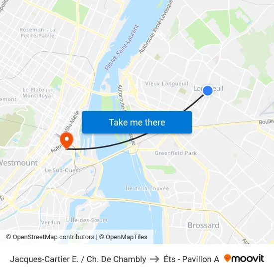 Jacques-Cartier E. / Ch. De Chambly to Éts - Pavillon A map
