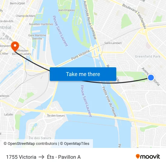 1755 Victoria to Éts - Pavillon A map