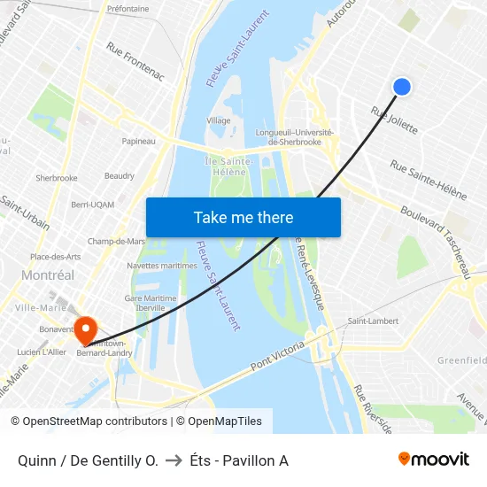 Quinn / De Gentilly O. to Éts - Pavillon A map
