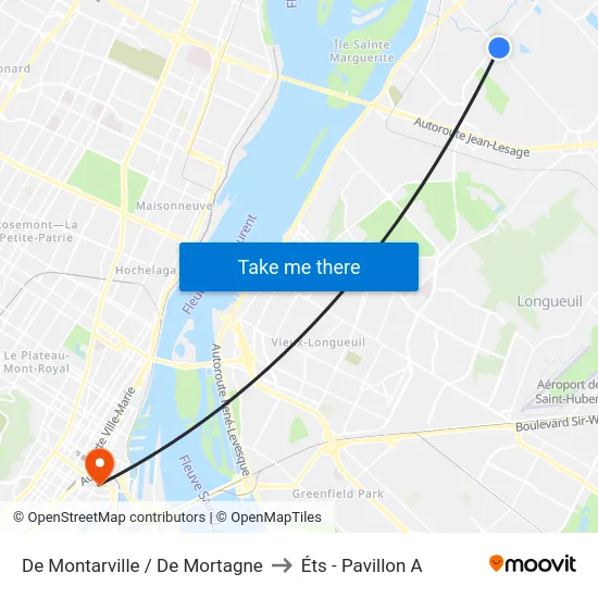 De Montarville / De Mortagne to Éts - Pavillon A map