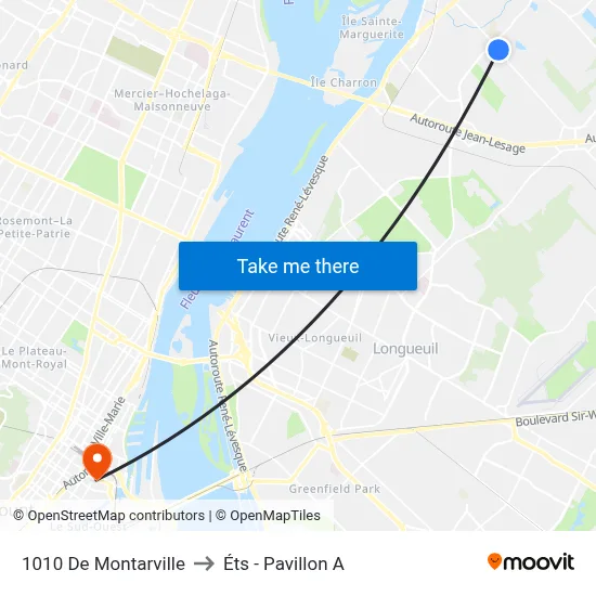 1010 De Montarville to Éts - Pavillon A map