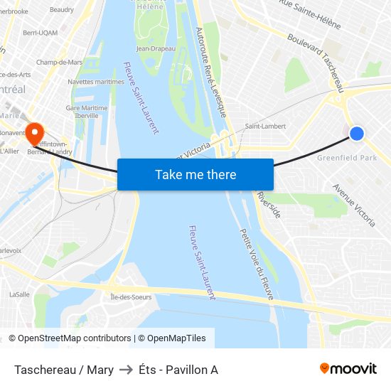 Taschereau / Mary to Éts - Pavillon A map