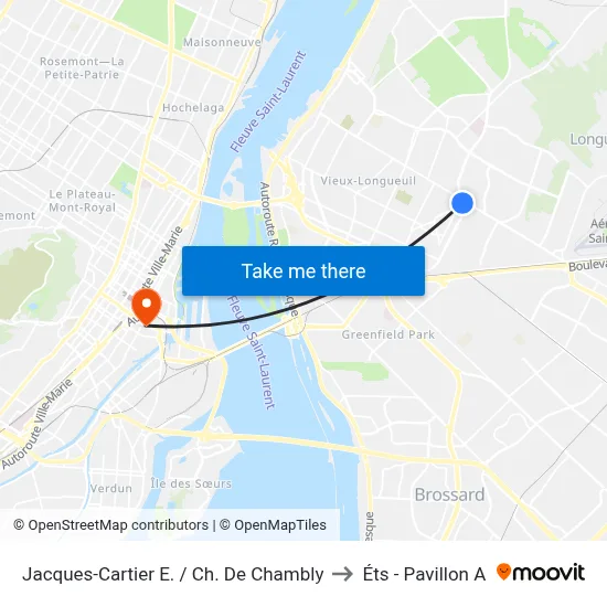 Jacques-Cartier E. / Ch. De Chambly to Éts - Pavillon A map