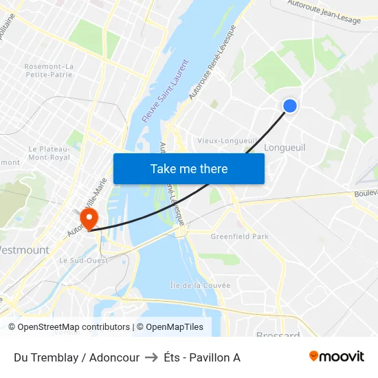 Du Tremblay / Adoncour to Éts - Pavillon A map