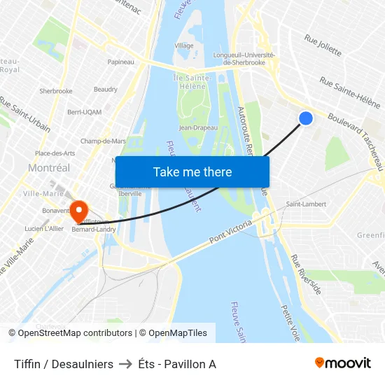 Tiffin / Desaulniers to Éts - Pavillon A map