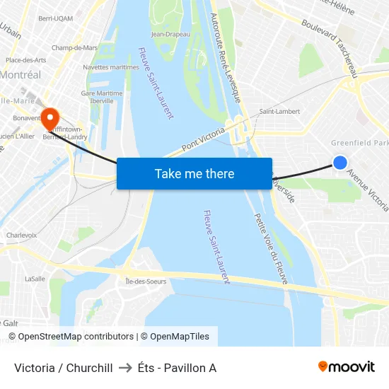 Victoria / Churchill to Éts - Pavillon A map
