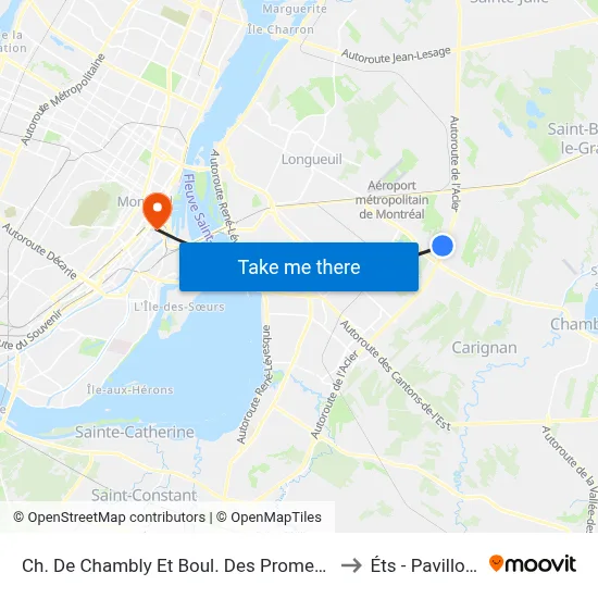 Ch. De Chambly Et Boul. Des Promenades to Éts - Pavillon A map